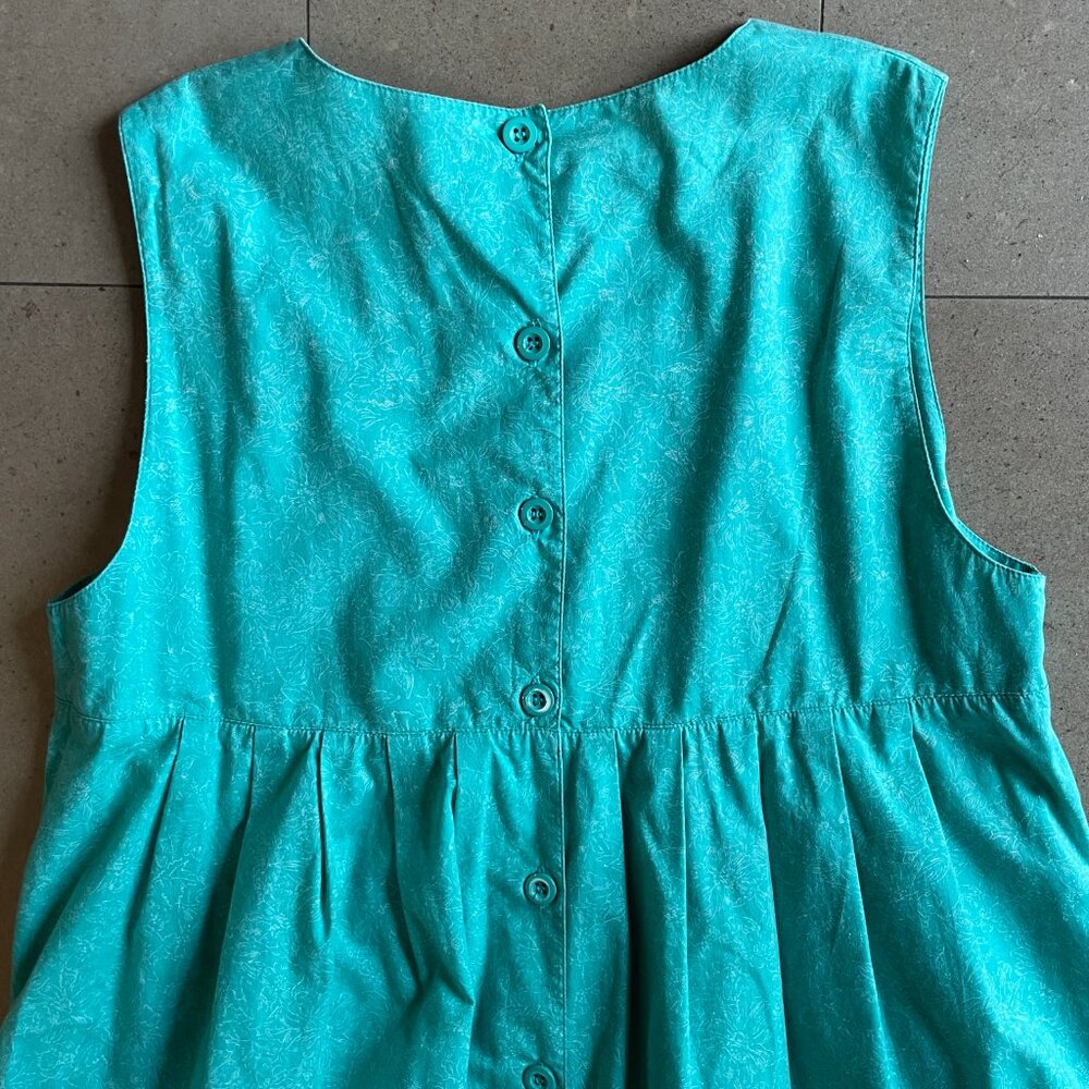 Rare Vintage 80s Laura Ashley Pinafore Empire Waist Cotton Dress-Sz.10 - Picture 7 of 13
